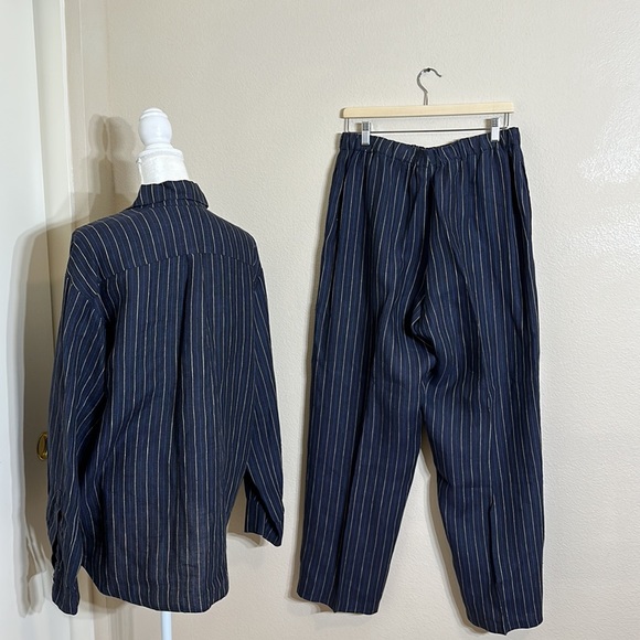 Bryn Walker Linen Oversize LAGENLOOK Wide Leg 2 Piece Set Women's Size M/L - Picture 3 of 16